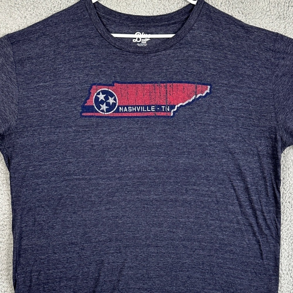 Blue84 T-Shirt Short Sleeve Tee Men 2XL Blue National Tennessee Graphic Crewneck